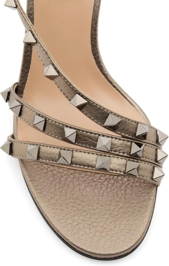 Valentino Garavani Rockstud kalfsleren sandalen met elandenprint 85 mm Bruin - Foto 2