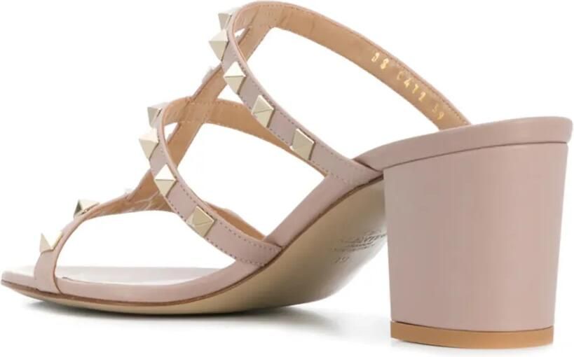 Valentino Garavani Rockstud kalfsleren slidesandalen 60 mm Roze - Foto 2