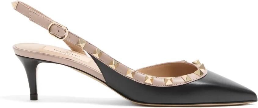 Valentino Garavani Rockstud kalfsleren slingback pumps 50 mm Beige