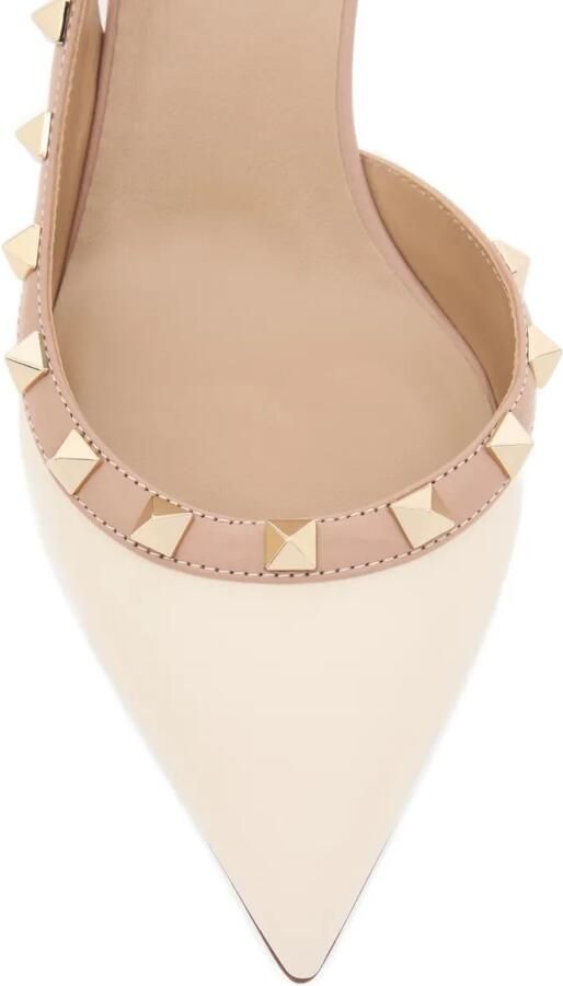 Valentino Garavani Rockstud kalfsleren slingback pumps 50 mm Beige - Foto 2