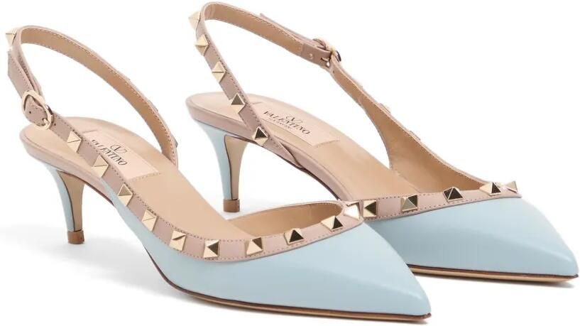Valentino Garavani Rockstud kalfsleren slingback pumps 50 mm Blauw - Foto 3