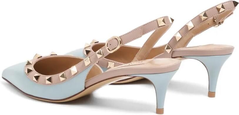 Valentino Garavani Rockstud kalfsleren slingback pumps 50 mm Blauw - Foto 4