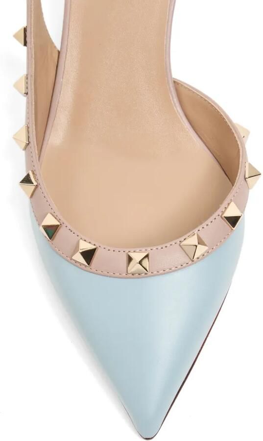 Valentino Garavani Rockstud kalfsleren slingback pumps 50 mm Blauw - Foto 2