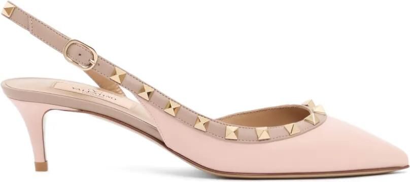 Valentino Garavani Rockstud kalfsleren slingback pumps 50 mm Roze