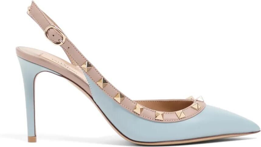 Valentino Garavani Rockstud kalfsleren slingback pumps 85 mm Blauw