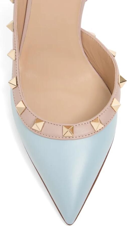 Valentino Garavani Rockstud kalfsleren slingback pumps 85 mm Blauw - Foto 3