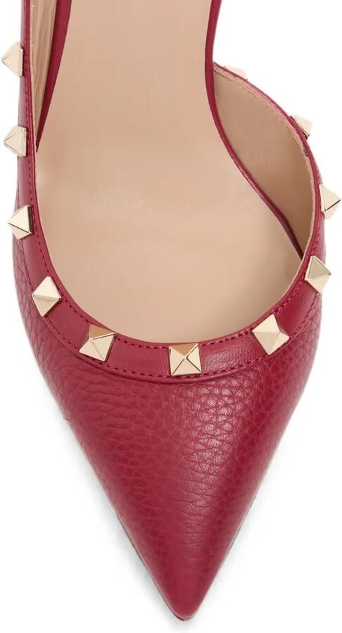 Valentino Garavani Rockstud kalfsleren slingback pumps met print Rood - Foto 4