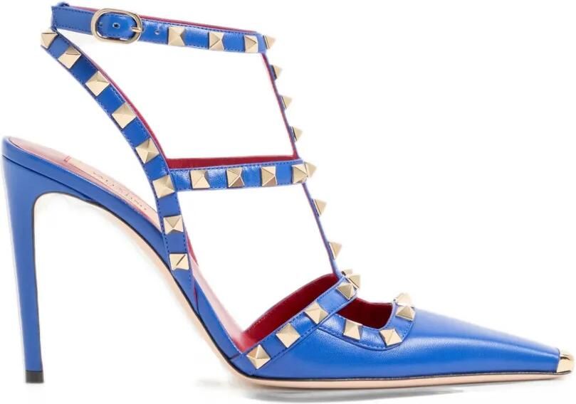 Valentino Garavani Rockstud kidskin pumps 100mm Blauw