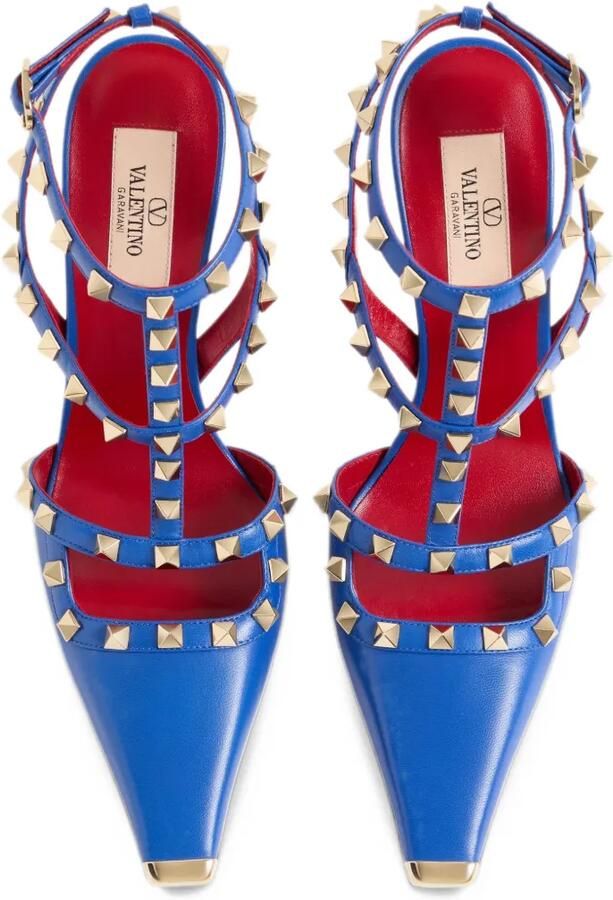 Valentino Garavani Rockstud kidskin pumps 100mm Blauw - Foto 2