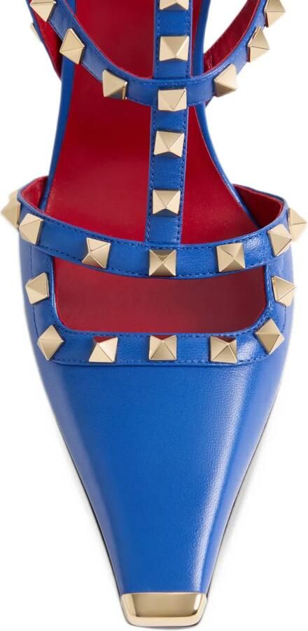 Valentino Garavani Rockstud kidskin pumps 100mm Blauw - Foto 5