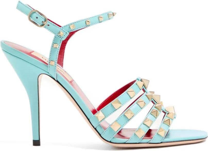 Valentino Garavani Rockstud kidskin sandalen Blauw