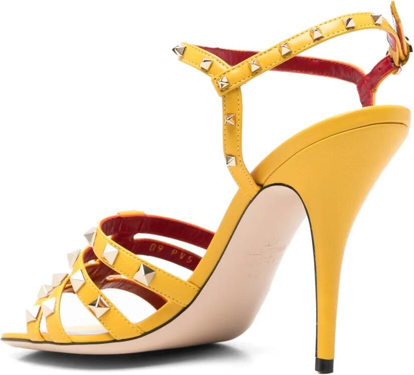 Valentino Garavani Rockstud kidskin sandalen Geel - Foto 2