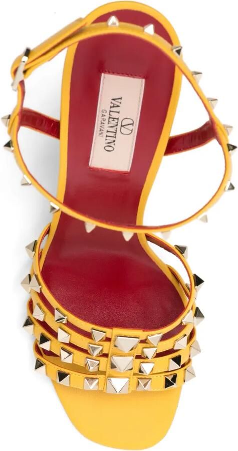 Valentino Garavani Rockstud kidskin sandalen Geel - Foto 4