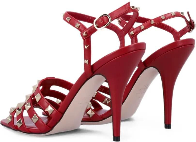 Valentino Garavani Rockstud kidskin sandalen Rood