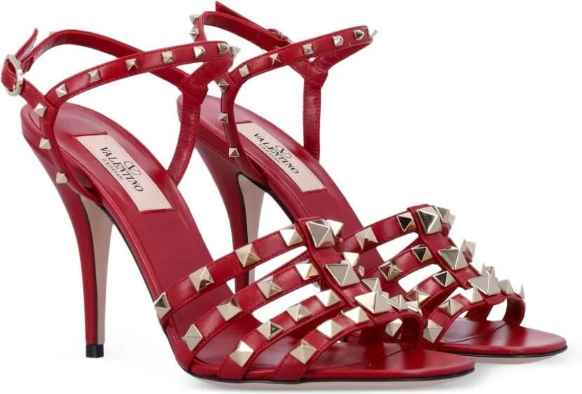 Valentino Garavani Rockstud kidskin sandalen Rood - Foto 3