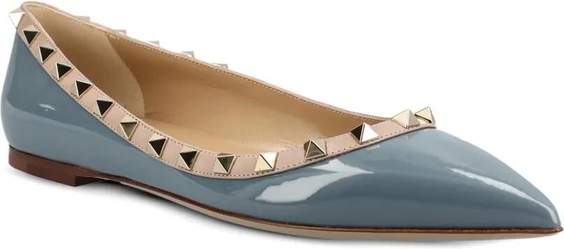 Valentino Garavani Rockstud lakleren ballerina's Blauw - Foto 3
