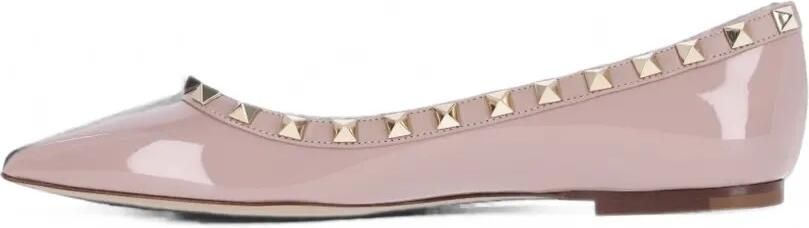 Valentino Garavani Rockstud lakleren ballerina's Roze - Foto 4