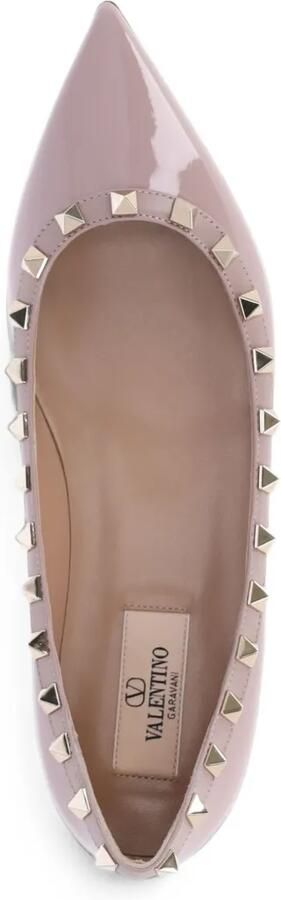 Valentino Garavani Rockstud lakleren ballerina's Roze - Foto 3