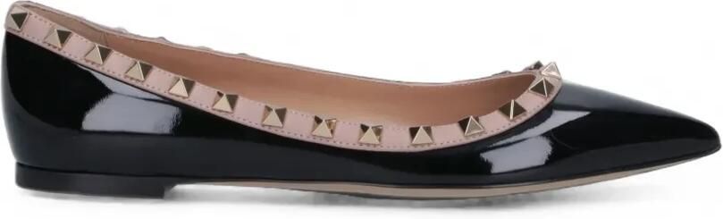 Valentino Garavani Rockstud lakleren ballerina's Zwart