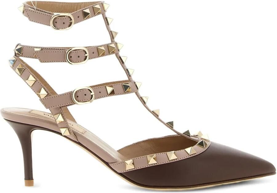 Valentino Garavani Rockstud leren pumps Bruin
