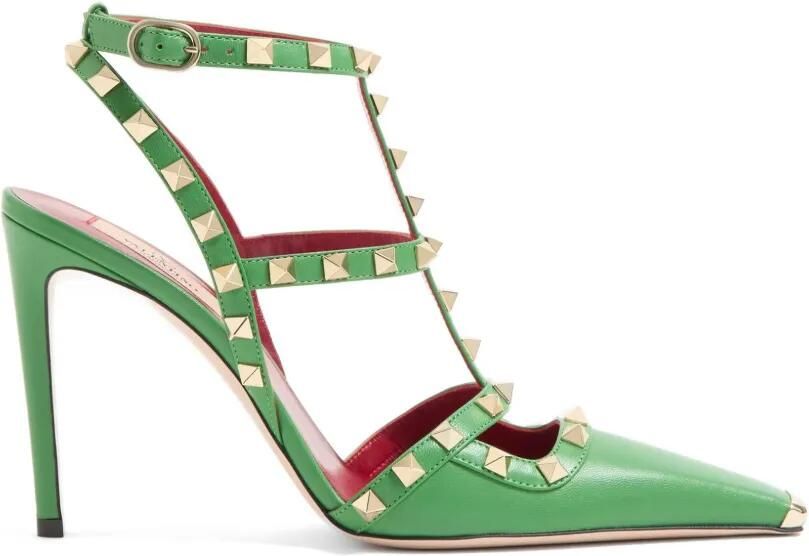 Valentino Garavani Rockstud leren pumps Groen