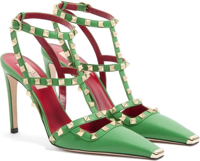Valentino Garavani Rockstud leren pumps Groen - Foto 4