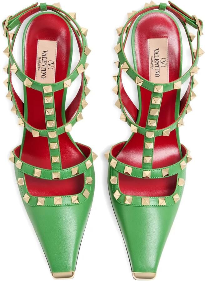 Valentino Garavani Rockstud leren pumps Groen - Foto 2