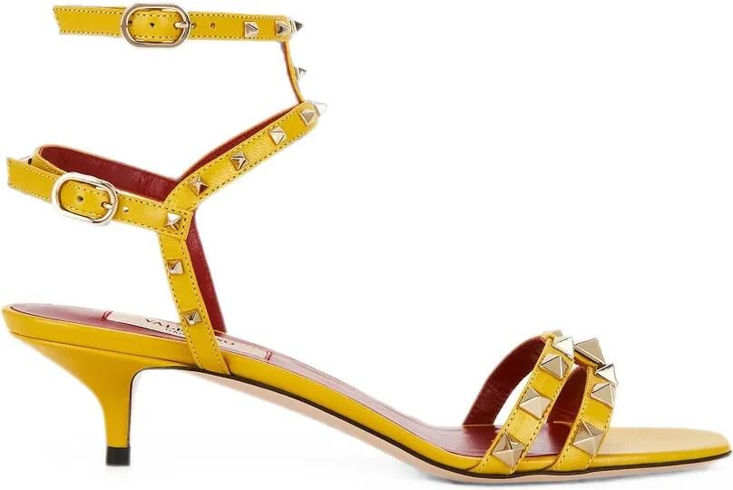 Valentino Garavani Rockstud leren sandalen Geel