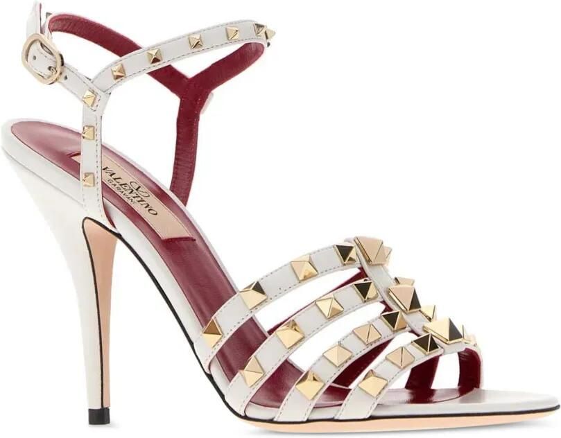 Valentino Garavani Rockstud leren sandalen Wit - Foto 2