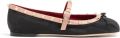 Valentino Garavani Rockstud Mary-Jane ballerina's van moiré stof Zwart - Zwart