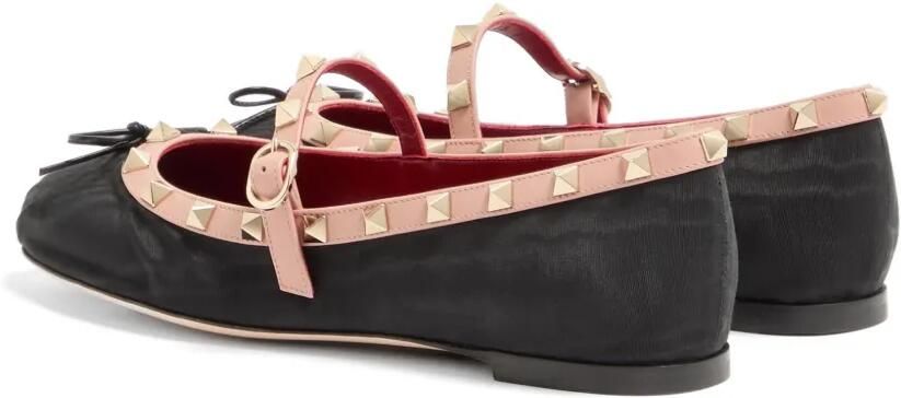 Valentino Garavani Rockstud Mary-Jane ballerina's van moiré stof Zwart - Foto 5