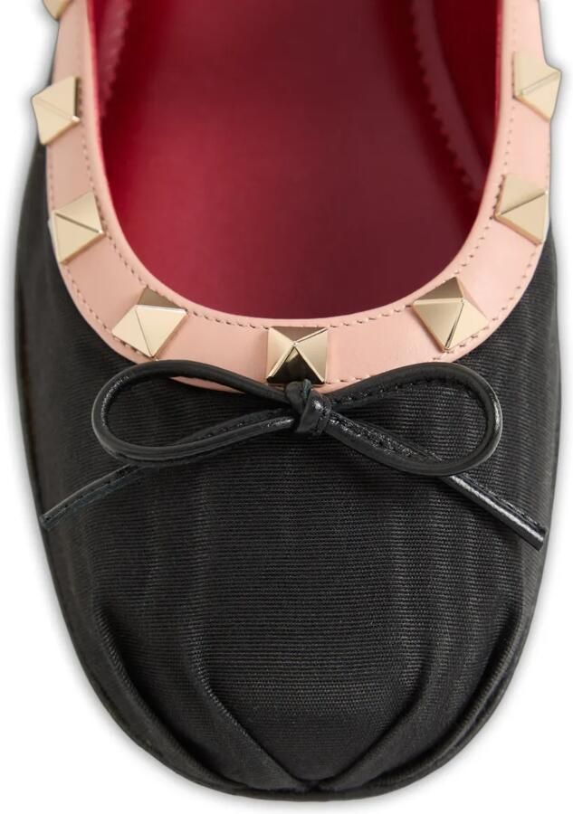 Valentino Garavani Rockstud Mary-Jane ballerina's van moiré stof Zwart - Foto 2