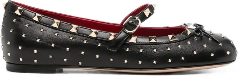 Valentino Garavani Rockstud Mary-Jane ballerina's Zwart
