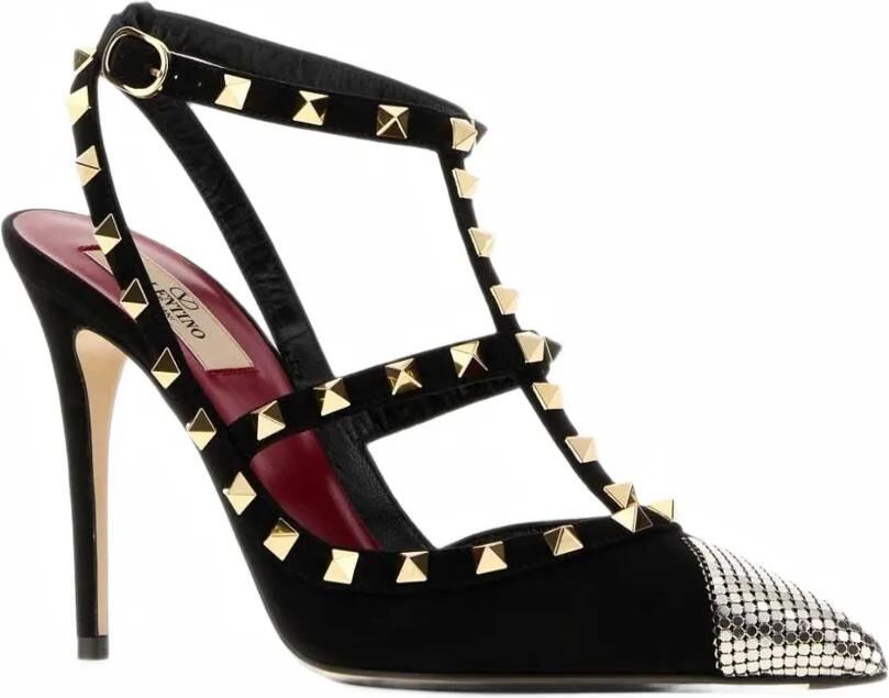 Valentino Garavani Rockstud mesh-tip pumps Zwart - Foto 2