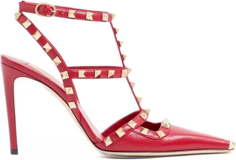 Valentino Garavani Rockstud metal-toe pumps Rood
