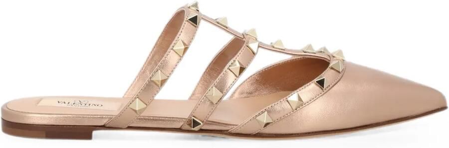 Valentino Garavani Rockstud metallic muiltjes Roze
