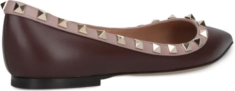 Valentino Garavani Rockstud ballerina's met puntige neus Bruin - Foto 2