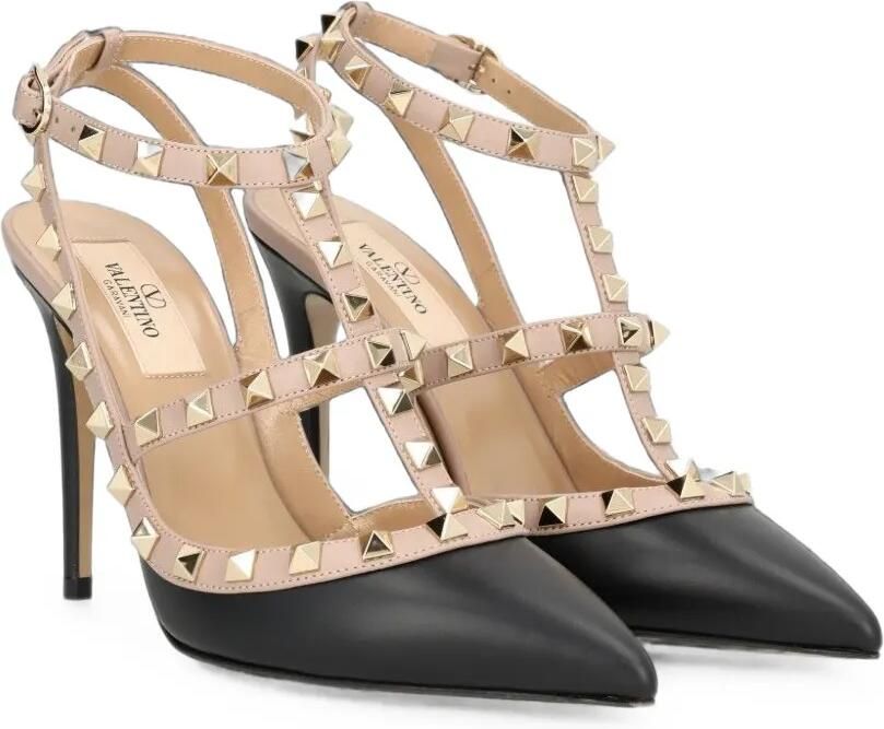 Valentino Garavani Rockstud pumps met enkelbandje Zwart - Foto 4