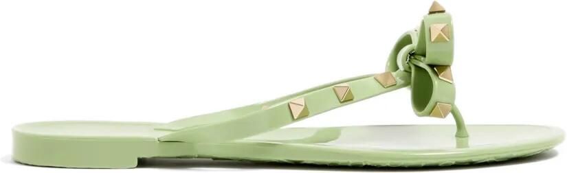 Valentino Garavani Rockstud rubberen slippers Groen