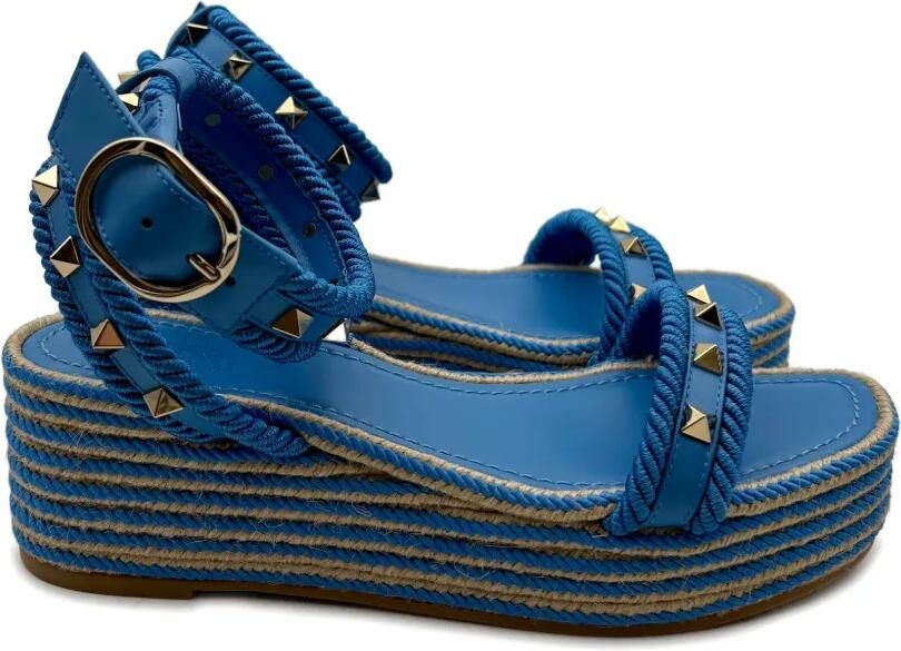 Valentino Garavani Rockstud sandalen Blauw