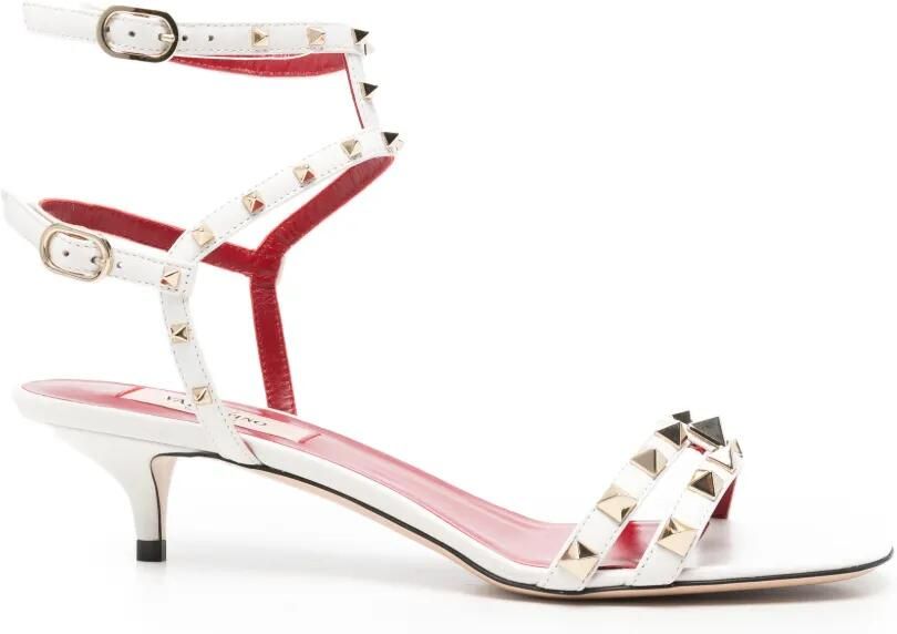 Valentino Garavani Rockstud sandalen met enkelbandje Wit