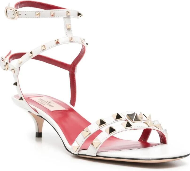 Valentino Garavani Rockstud sandalen met enkelbandje Wit - Foto 3