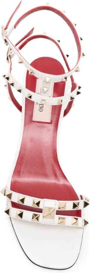 Valentino Garavani Rockstud sandalen met enkelbandje Wit - Foto 4