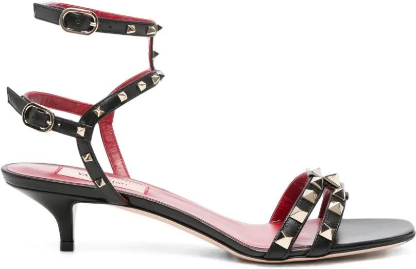 Valentino Garavani Rockstud sandalen met enkelbandje Zwart