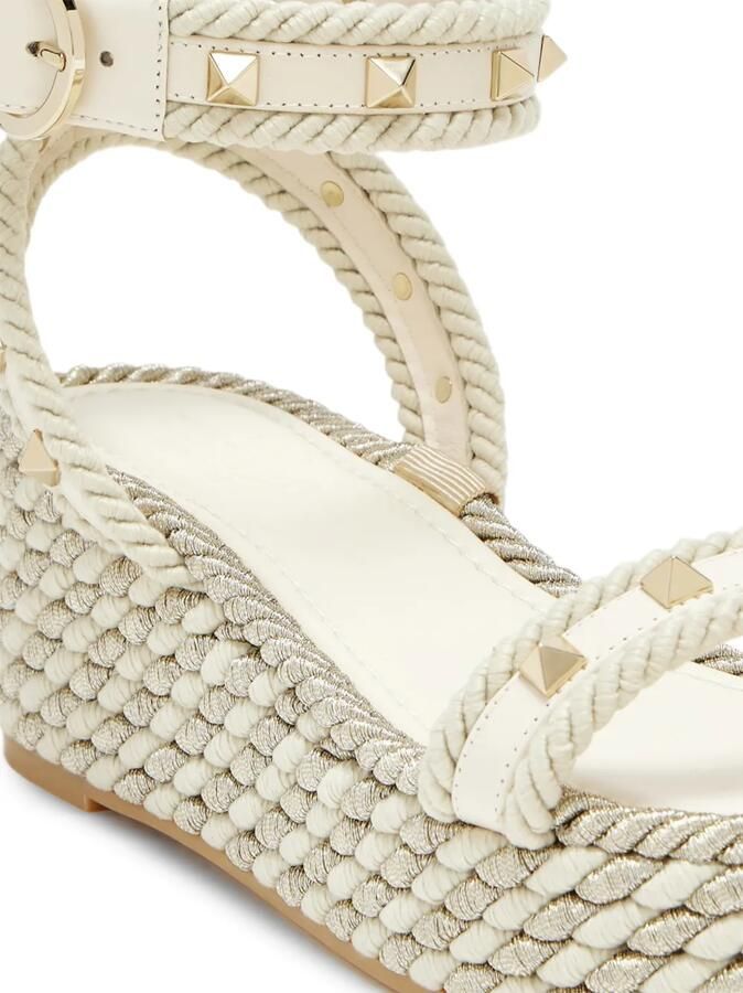 Valentino Garavani Rockstud sandalen met plateauzool Beige - Foto 2