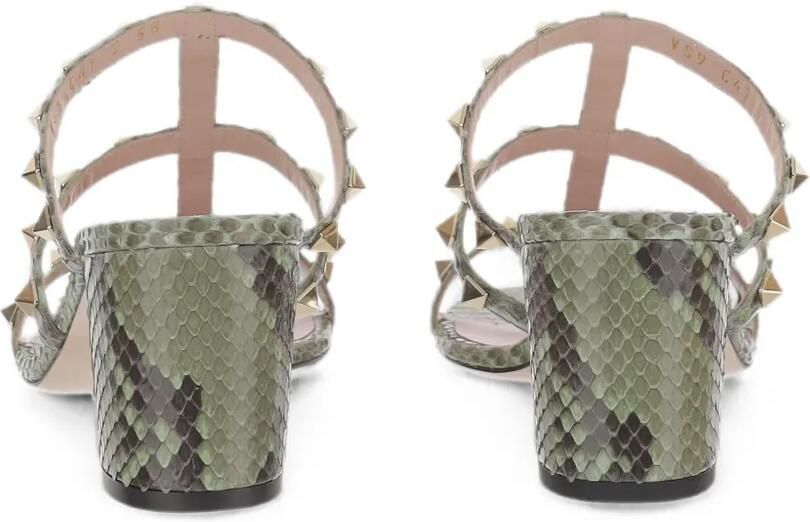 Valentino Garavani Rockstud sandalen met slangenleer-effect Groen - Foto 3