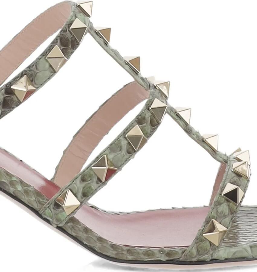 Valentino Garavani Rockstud sandalen met slangenleer-effect Groen - Foto 2