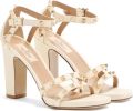 Valentino Garavani Rockstud sandalen van kalfsleer met elandprint Beige - Beige