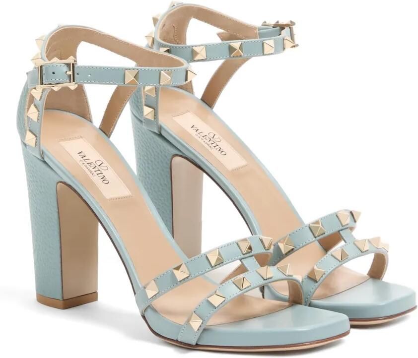 Valentino Garavani Rockstud sandalen van kalfsleer met elandprint Blauw - Foto 2
