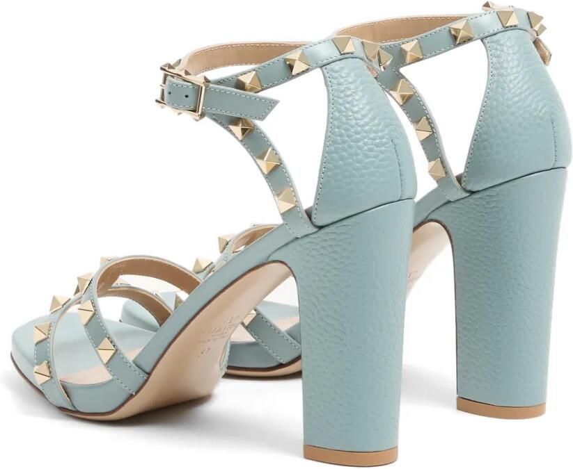 Valentino Garavani Rockstud sandalen van kalfsleer met elandprint Blauw - Foto 4